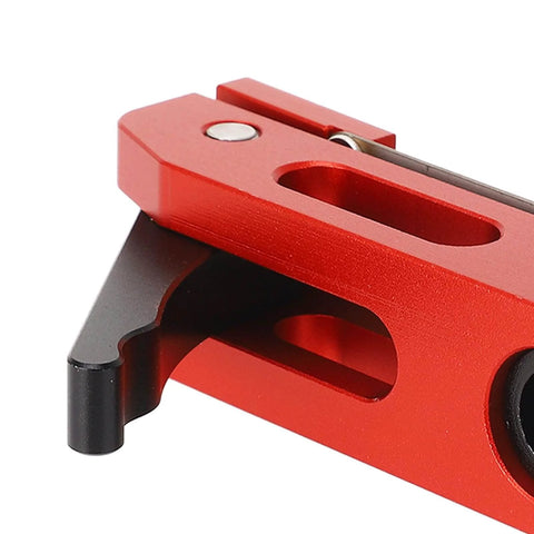 Close-up view of the aluminum alloy Hold Down Clamp 20mm Quick Release Horizontal Clamp With 3 Level Adjustable Tension for woodworking.