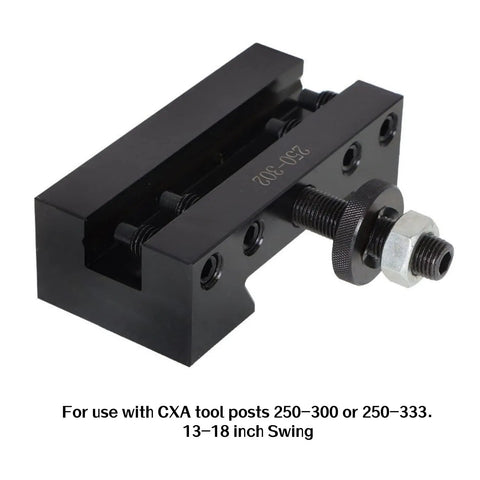 Quick Change Turning Tool Holder CXA 250-302 for lathe use with tool posts 250-300 or 250-333, angle view