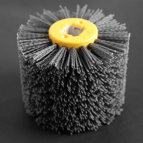 Wire Brush Wheel For Burnishing And Polishing, 240 Grit Brushing Tool With 19mm Center Hole, 120mm Diameter, Black Finish