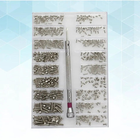Miniature Screw Kit Set With Silver Tiny Screws For Eyeglasses, Sunglasses And Watches, Glasses Repair Tools, Small Devices