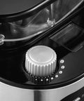 Close-up view of control knob on Solid Bean To Cup Coffee Machine Automatic Espresso Brewer for brewing 11 to 15 cups.