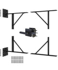 No Sag Gate Bracket Kit With Left Opening Latch Heavy Duty Gate Reinforcement Hardware For Wooden Fence Gates 26 To 60 Inches Wide And Up To 72 Inches High Black, black steel brackets and screws