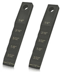 Two-In-One Pipe Spacer Wedge With Stepped Gauge For Welding, Small 3/4 X 4 In Pry And Measure Tool, Anti-Slip Safety Holes, Quick Gap Alignment, Precise Fit, Durable Steel Wedge For Pipe Spacing And Fittings. 2pc steel wedge set with stepped gauge