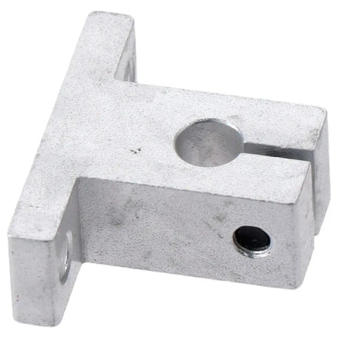 Close-up of an aluminum rail shaft support, part of a four pack, for 8mm shafts, showcasing rust-resistant design.