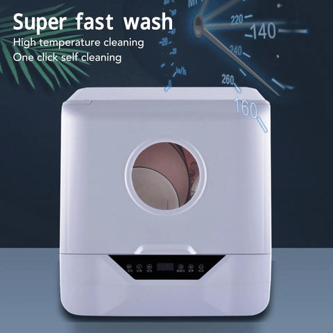 Real Deal Portable Countertop Dishwasher With Foolproof Leak Seal For Dorms Apartments RV Offices Generous Tub quick rinse feature with high-temperature cleaning.