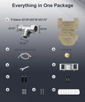Everything in one package for Electric Heated Bidet Toilet Seat with Smart Remote includes T-valve, cold hose, and more.