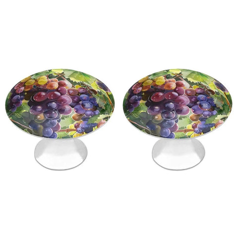 Watercolor Grape Vine Cabinet Knob Set Two Pack Aluminum Alloy And Stainless Steel Drawer Pulls For Kitchen Dresser Bathroom Closets
