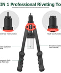2 In 1 Rivet Nut Tool Kit Pro Hand Riveter With Dual Function Rivet Nut Gun, features handles and nozzle.