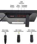 Back view of 5W 12V Trail Camera Solar Panel Charger Kit With 5200mAh Battery showing USB interface and connectors