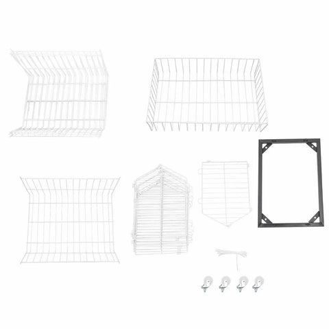 Built Tough Five Tier Rolling Wire Display Rack With Heavy Duty Caster Wheels, Angled Mesh Baskets, And Reinforced Steel Frame Designed To Handle Big Loads Smoothly For Retail Floors, Home Organization, Or Garage Gear In Fresh White