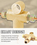 3/16 Brake Line Tee T Shape 3 Way Union Kit With Inverted Brake Line Fittings Universal Brakes Line Union Replacement For 3/16in Pipe No Hassle Install Car Accessory, gold copper-iron tee with fittings