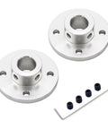 Two Pack 14mm Rigid Flange Shaft Coupling Aluminum Alloy Motor Guide Shaft Connector for RC Models and DIY Projects, two couplers with set screws