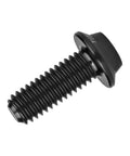 Close-up of Titanium M3x10mm Torx T10 Bicycle Bolt in Black, Lightweight 6AL4V Titanium Alloy Fastener for Bike Modifications