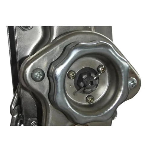 Close-up of the lever mechanism of the Rock Solid Manual Lever Chain Hoist Crafted From Stainless Steel 304.