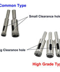 Diamond Drill Bit Set For Glass Marble Ceramic And Granite, 5 Piece Kit with common and high grade types comparison