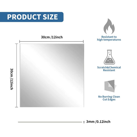 Amazon KEJJNYER 5-pack 12x12 inch silver mirrored acrylic sheets, 1/8 inch thick
