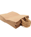 Kraft Paper Shopping Bags With Handles 50 Pack Reusable And Durable All Purpose For Grocery Runs Gifts Wrapping DIY Decor And Crafts Large Capacity 330x260x120 Mm