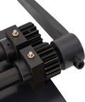 Close-up of gears and hand crank of Bead Roller For Sheet Metal Fabrication With Six Dies Carbon Steel Roller Tool.
