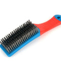 Heavy Duty Stainless Steel Wire Brush For Cleaning Metal Rust Removal And Paint Scrubbing With Rubber Covered Handle
