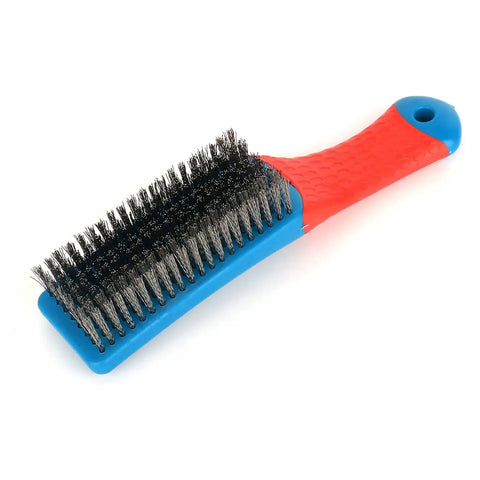 Heavy Duty Stainless Steel Wire Brush For Cleaning Metal Rust Removal And Paint Scrubbing With Rubber Covered Handle