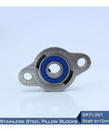 Knock Out SKFL001 Stainless Steel Pillow Block Bearing Housing Featuring 12mm Shaft Size And M6 Mounting Bolts Built To Last In Any Tough Job Provides Durability For Your Machinery Setup Without Going Over Budget Grab Real Deal Part Just Fix It Today on white background
