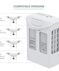 2 Pack High Capacity 5870mAh 15.2V Intelligent Flight Replacement Battery for DJI Phantom 4 Series with compatibility chart