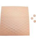 3M Scotch SJ5201 Series Bumpons 0.433 in x 0.125 in Light Brown polyurethane bumpers on sheet and separated