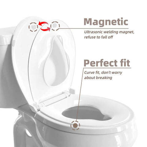 Family Friendly Toilet Seat With Built In Toddler Seat For Potty Training Magnetic Kids Seat Fits Adult And Child Slow Close Lid
