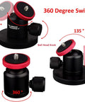 60lb Magnetic Camera Mount With Mini Ball Head Rubber Coated Neodymium Magnet Quarter Inch 20 Tpi Male Thread Stud Heavy Duty Base