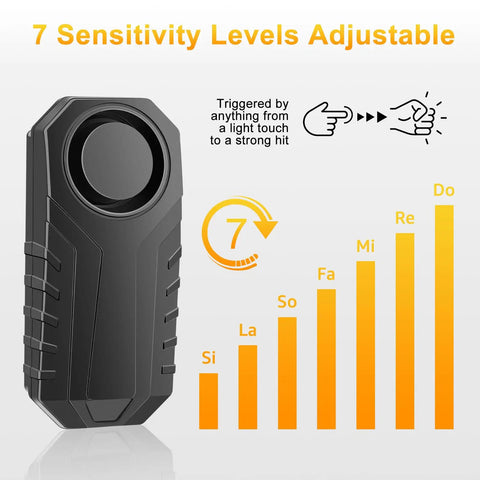 Ultra Loud Bike Alarm With Remote, Anti Theft Vibration Sensor, Waterproof IP65 Security System For Bicycles And E Bikes, Motorcycles, Golf Carts And Trailers, Deterrent 200 Foot Range, Arm Disarm From Afar And Locate Your Ride