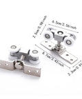 Heavy Duty Stainless Steel Sliding Door Wheel Kit Two Pack Nylon Ball Bearing Rollers For Closet Barn Doors Wardrobes Rust Resistant Smooth Glide Easy Diy Install Solid Build Real Deal For Kitchen And Bath Silent Performance Guaranteed 6.5cm roller