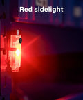 A5 G3 USB C Rechargeable Pocket Flashlight With Red Side Light 650 Lumens 9 Modes Luminous Body on metal surface