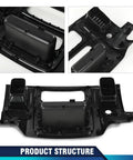 Front view of PIT66 dash center radio bezel with storage box, solid black plastic for Dodge Ram 1500/2500/3500