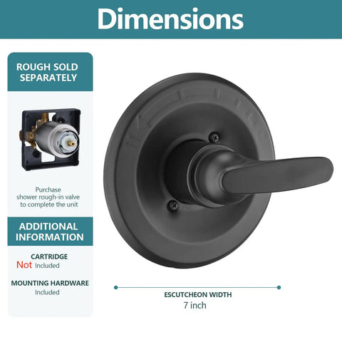 No Sweat Matte Black Shower Trim Kit Compatible With Delta 13 And 14 Series Featuring Slick Handle And Wall Plate For Quick Bathroom Refreshes And Easy Diy Upgrades Today