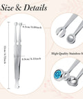 9 Piece Stainless Steel Piercing Tool Kit With Ball Grabber And Clamps, size and details in high-quality finish.