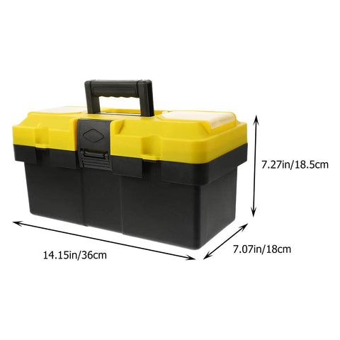 Badass Stackable Plastic Toolbox With Slick Removable Tray And Padlock Buckles To Lock It Down, 14.15in size.