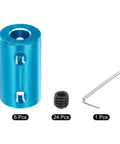 Rigid Aluminum Shaft Coupler 6.35mm To 6.35mm For 3D Printers And CNC Machines 25x14mm Blue Easy Install Encoder Link 6 Pack