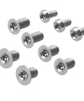 Premium 13 Piece Titanium Hardware Kit For Spyderco C81 Knife with silver Torx screws arranged on a white background.