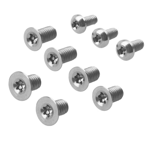 Premium 13 Piece Titanium Hardware Kit For Spyderco C81 Knife with silver Torx screws arranged on a white background.