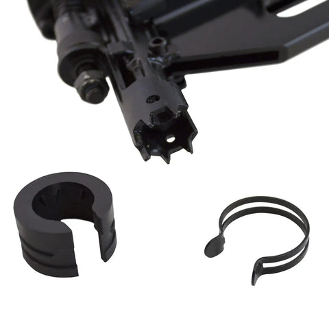Close-up of parts for Pneumatic 21 Degree Full Round Head Framing Nailer With Nails 2 to 3-1/2 Inch Length 500 Count Set