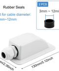 Solar Cable Entry Gland Single Port Waterproof ABS IP68 Duct 3-12mm For RVs Boats White 2 Pack with mounting brackets dimensions