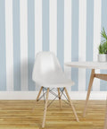 Classic Traditional Removable Wallpaper Easy Soak And Hang For Rented Spaces And Accent Walls No Paste Required, blue striped design.