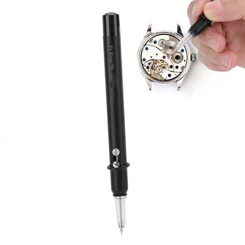 Automatic Watch Oiler Pen for pro grade watch repair with durable pen style and precision tip lubricating a watch gear train.