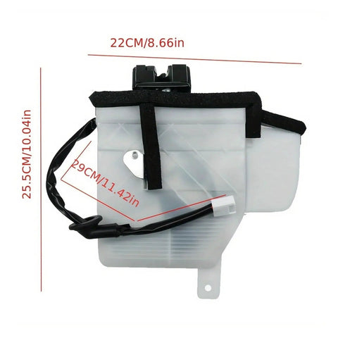 Heavy Duty Rear Tailgate Hatch Latch Actuator Compatible With Toyota 4Runner 2003 2009 Direct Swap Replacement 69110-35090 69110-35060 showing dimensions and connector.