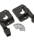Two black metal brackets and screws for AMP Research BedXTender Quick Latch Bracket Kit For Tonneaus And Shells Fits 7460501A