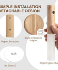 Keep Your Hallway And Patio Hella Bright With These Nifty Rechargeable Motion Sensor Wall Lights That Auto Trigger At Dusk For Hassle Free Mounting And Serious Emergency Backup In A Pair featuring a hand holding a lamp with wood and glass design.