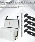 Two Pack T Handle Draw Latches for Toolbox Hood and Machinery Cabinets with Elastomer Body shown with cooler and screws