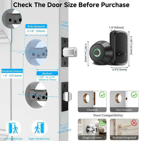 Smart Biometric Fingerprint Door Lock With App Control And Backup Keys Zero Fuss Keyless Entry Upgrade Smooth Touch Access Heavy Duty IP66 Shield For Quick Deadbolt Replacement