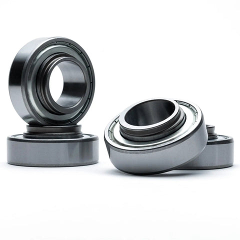 Top Shelf 4 Pack Caster Fork Spindle Bearings Replacement For 784223 With Loaded Synthetic Grease, heavy-duty silver bearings.