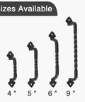 2 Pack Barn Door Pull Handles For Wood Gates And Cabinets Tough As Nails Steel With Black Powder Coat Built To Last Sizes 4 5 6 9 Inches